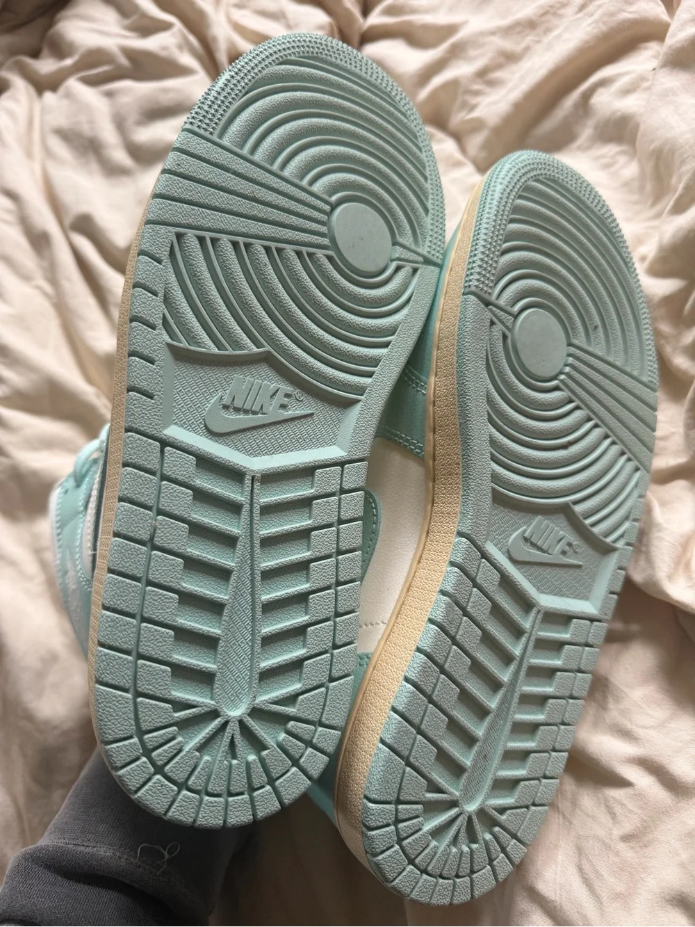 Nike Air Jordan High Top Sneakers in Mint Green & White